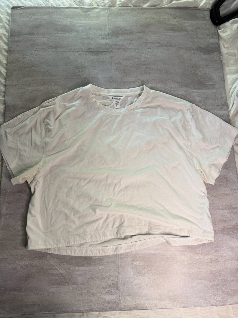Athleta White Short Sleeve Cropped Tee